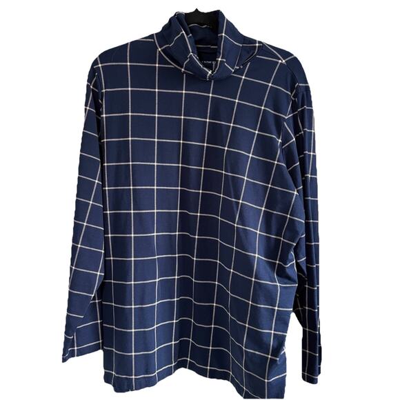 Set of 2 Lands’ End Turtleneck Shirts Red Plaid & Blue Windowpane Size 2X - Picture 5 of 10